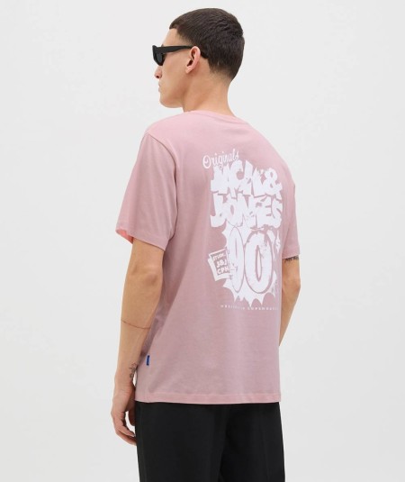 Camiseta de algodón rosa Jack & Jones, cómoda y ligera para el día a día.