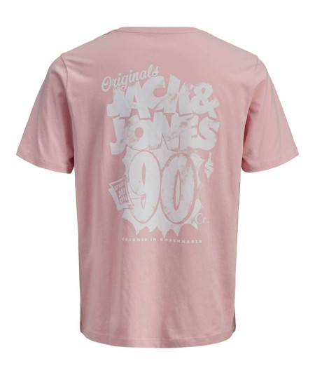 Camiseta Jack & Jones rosa de manga corta, moderna y fácil de combinar.