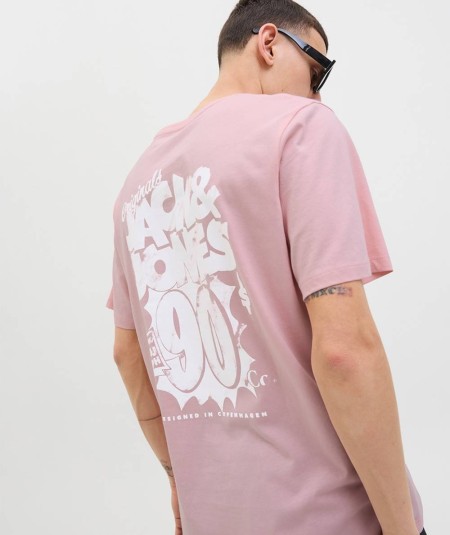 Camiseta rosa Jack & Jones para hombre, ideal para un estilo relajado.