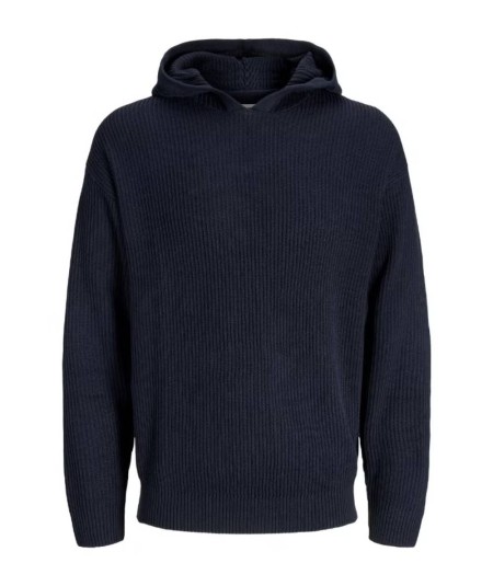 Sudadera marinera de punto acanalado Jack & Jones con capucha y corte cómodo.