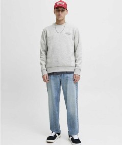 Sudadera gris para hombre Jack & Jones con print Coll. Studio.