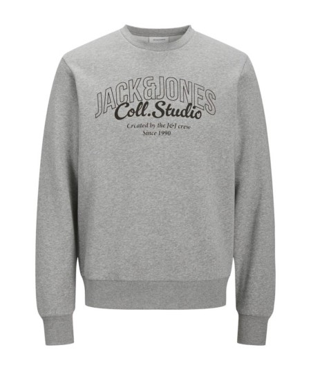 Sudadera gris Jack & Jones Studio con estampado en contraste.