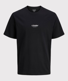 Camiseta básica negra para hombre Jack & Jones fabricada en algodón ecológico