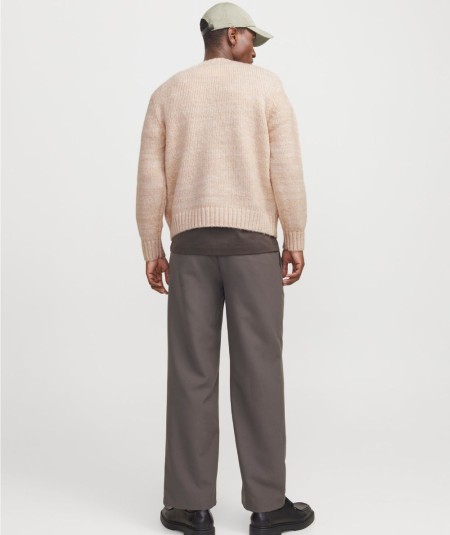 Jersey básico beige Jack & Jones con ajuste relajado en punto