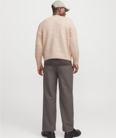 Jersey básico beige Jack & Jones con ajuste relajado en punto