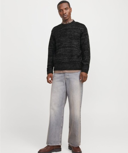 Jersey negro de hombre Jack & Jones en tejido flexible y cómodo