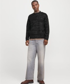 Jersey negro de hombre Jack & Jones en tejido flexible y cómodo