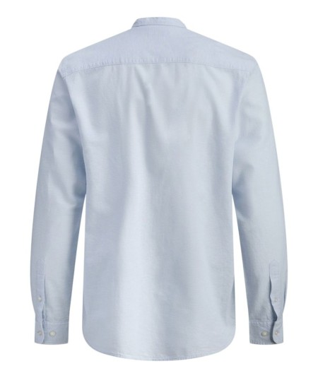 Camisa azul de algodón y lino Jack & Jones manga larga