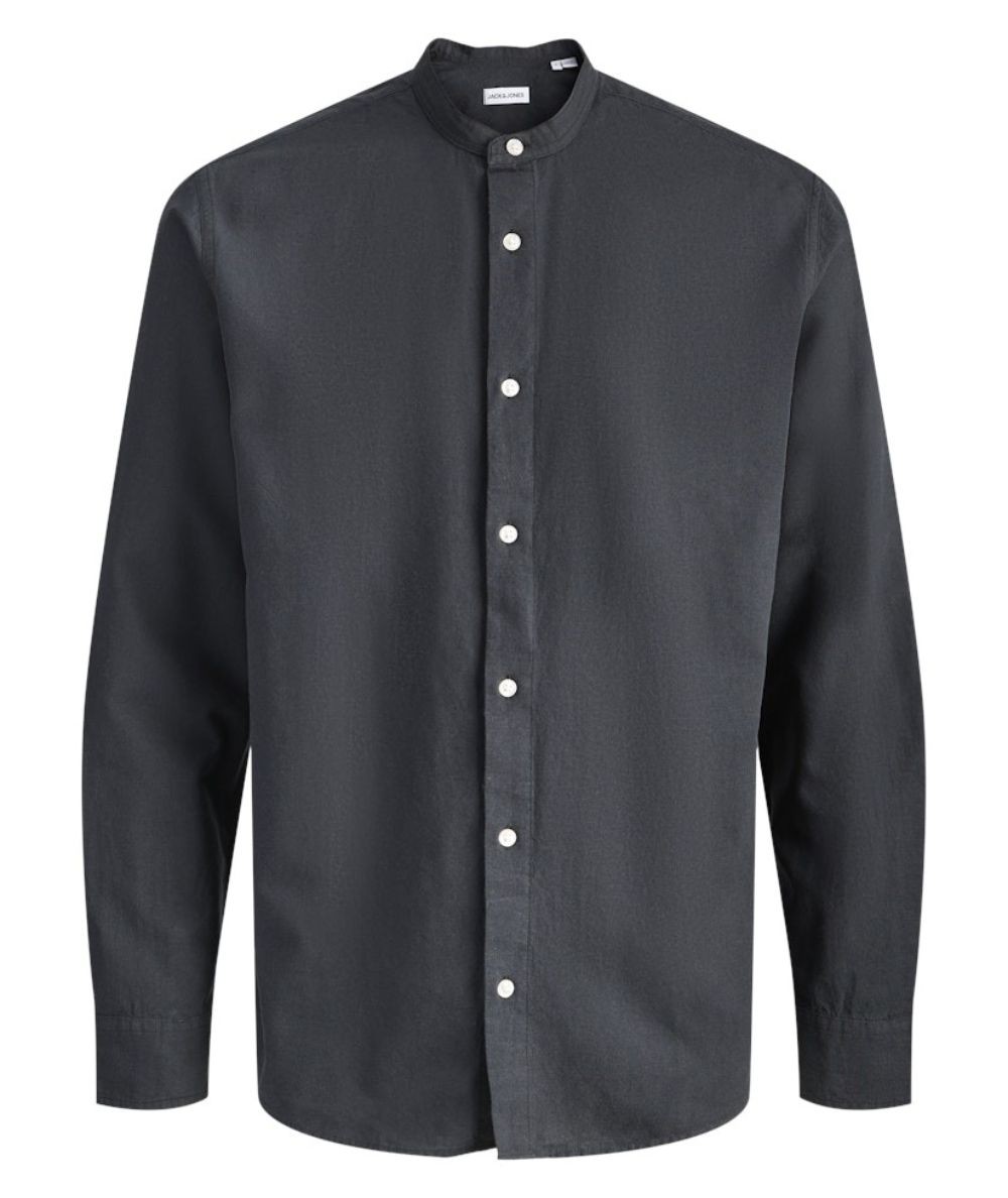 Camisa negra ligera 70% algodón 30% lino Jack & Jones