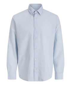 Camisa azul Jack & Jones Jjebreeze lino blend regular fit
