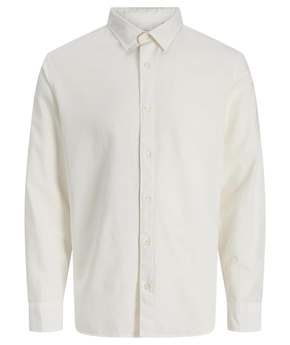 Camisa blanca Jack & Jones Jjebreeze de lino y algodón