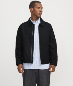 Chaqueta negra Jack & Jones para hombre resistente al viento