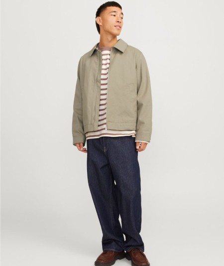 Chaqueta kaki de algodón Jack & Jones estilo workwear