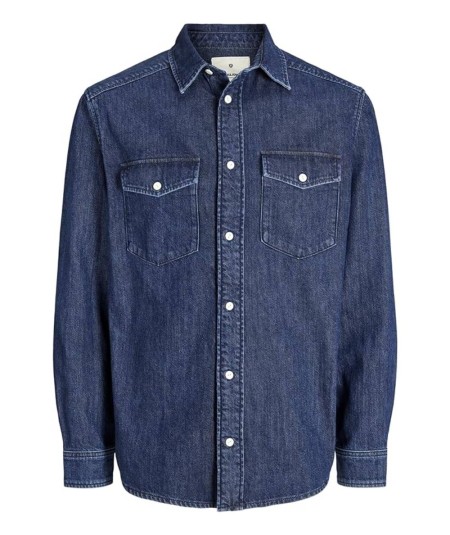 Camisa vaquera azul Jack & Jones manga larga para hombre
