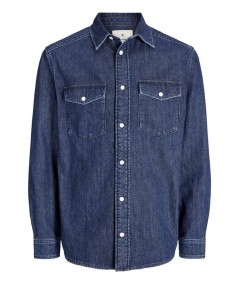 Camisa vaquera azul Jack & Jones manga larga para hombre
