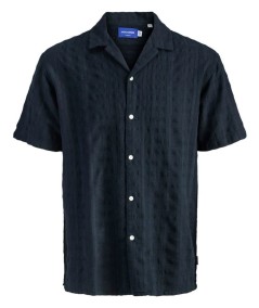Camisa negra de verano para hombre en algodón 100% ligera y transpirable
