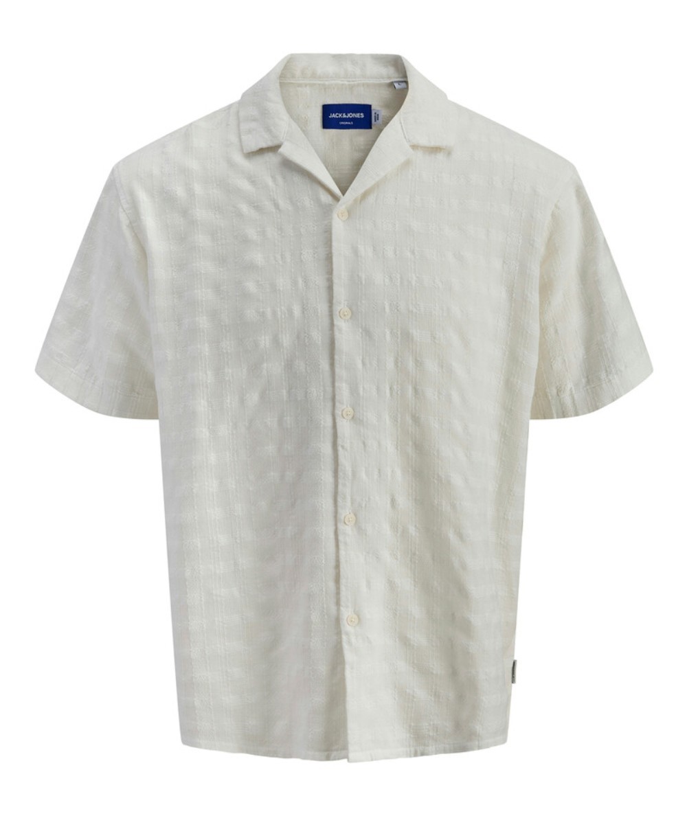 Camisa crudo masculina tejido jacquard estructurado resistente
