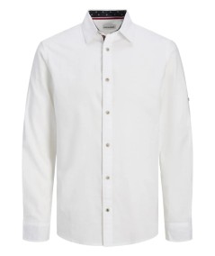 Camisa blanca masculina corte holgado adaptable a looks formales