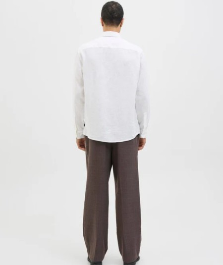 Camisa blanca 100% lino para hombre elegante y fresca