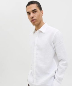Camisa lino hombre corte regular cómoda y resistente