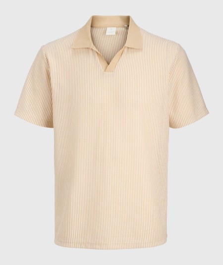 Polo hombre crudo manga corta algodón mezcla poliéster viscosa