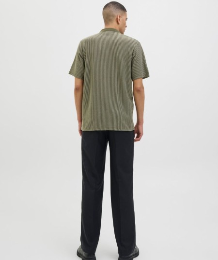 Polo hombre tejido plano manga corta verde