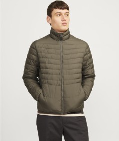 Chaqueta acolchada verde canteen para hombre resistente al viento