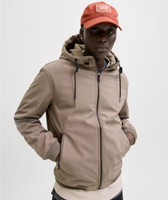 Chaqueta impermeable beige masculina cómoda