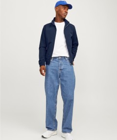 Cazadora marino masculina estilo casual urbano