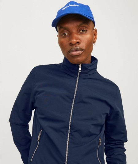 Chaqueta bomber azul marino para hombre con cremallera