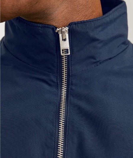 Chaqueta bomber azul marino para hombre con cremallera