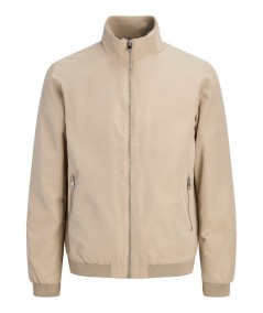 Cazadora color camel masculina con cremallera