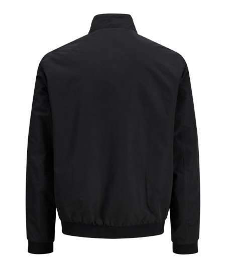 Chaqueta bomber negra para hombre con cremallera
