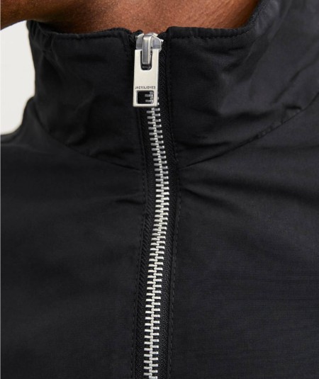 Chaqueta bomber negra para hombre con cremallera
