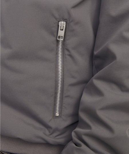 Chaqueta bomber gris para hombre con cremallera