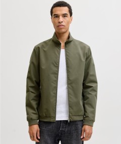 Chaqueta bomber kaki para hombre con cremallera