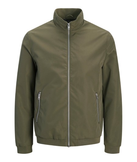 Chaqueta bomber kaki para hombre con cremallera