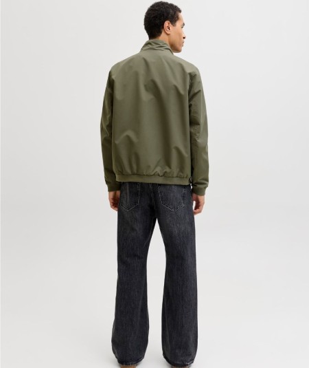 Chaqueta bomber kaki para hombre con cremallera