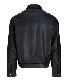 Bomber hombre negro clásico con bolsillos delanteros