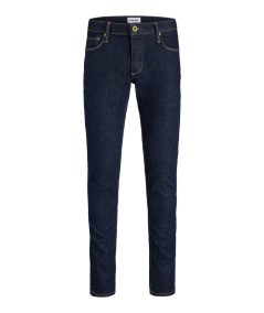 Vaquero slim azul con acabado ligeramente desgastado