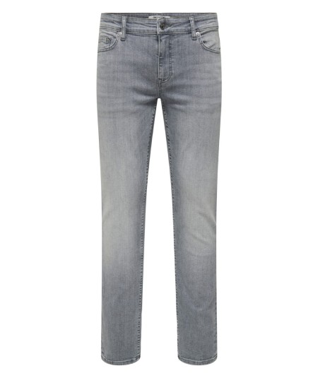 Jeans regular fit grises para hombre con pernera recta