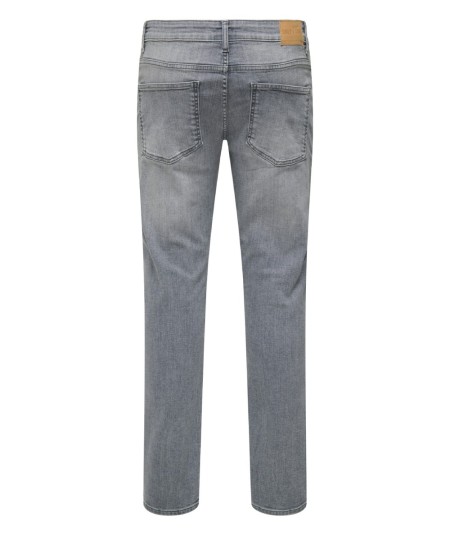 Jeans regular fit grises para hombre con pernera recta