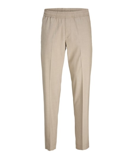 Pantalón relaxed fit beige largo y cómodo