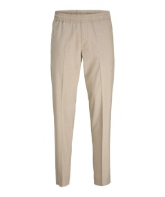 Pantalón relaxed fit beige largo y cómodo
