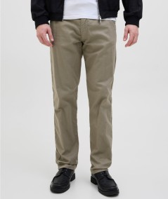 Pantalón deportivo kaki para hombre con ajuste relajado y cordón ajustable