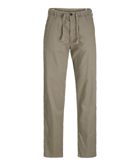 Pantalón deportivo kaki para hombre con ajuste relajado y cordón ajustable