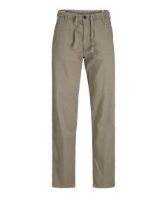 Pantalón verde kaki relaxed fit con dobladillos arremangados