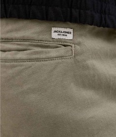 Pantalón ligero kaki para hombre en mezcla de algodón y lino