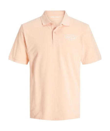 Polo Jack and Jones Makoto color salmón para hombre ajuste regular