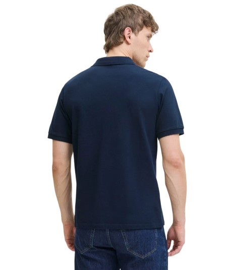 Polo clásico azul hombre con dos botones en el cuello